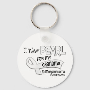 I Wear Pearl For My Grandma 42 Mesothelioma Keychain