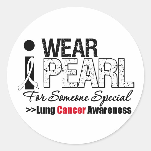 I Wear Pearl Ribbon For Someone Special Classic Round Sticker (Front)