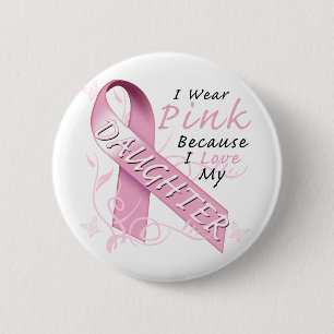 I Wear Pink Because I Love My Daughter 2 Inch Round Button
