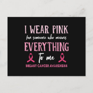 I Wear Pink Breast Cancer Awareness Family Matchin Postcard