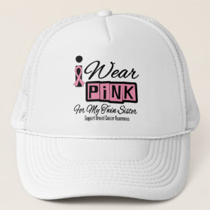 I Wear Pink Breast Cancer Twin Sister (Retro) Trucker Hat