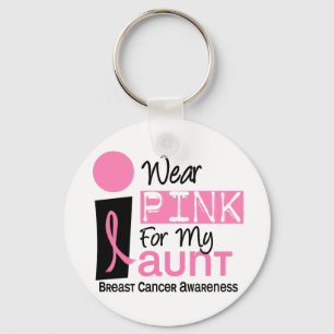 I Wear Pink For My Aunt 9 Breast Cancer Keychain