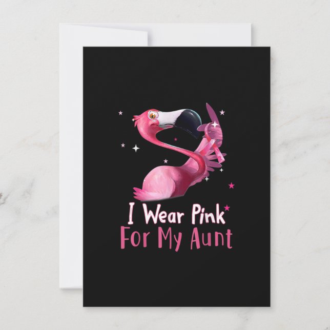 I Wear Pink For My Aunt Breast Cancer Awareness Fl Invitation (Front)