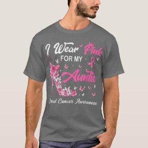 I Wear Pink For My Auntie High Heel Breast Cancer  T-Shirt