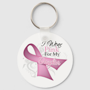 I Wear Pink For My Daughter Breast Cancer Keychain