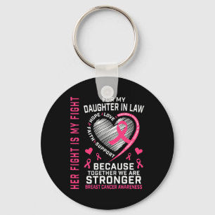 I Wear Pink For My Daughter In Law Breast Cancer H Keychain