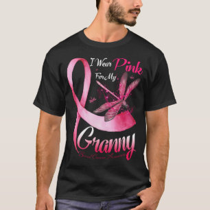 I Wear Pink For My Granny Dragonfly Pink Ribbon Br T-Shirt