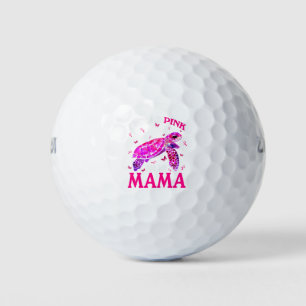 I Wear Pink For My Mama Breast Cancer Turtle Golf Balls