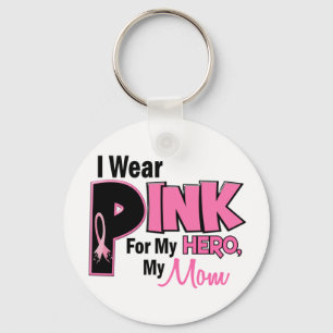 I Wear Pink For My Mom 19 BREAST CANCER Keychain