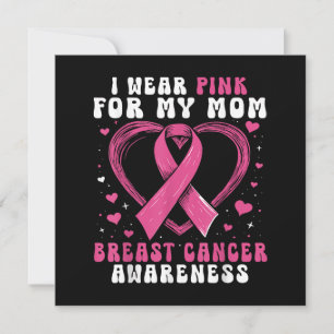I Wear Pink For My Mom Breast Cancer Awareness Sup Thank You Card