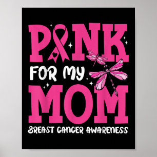 I Wear Pink For My Mom Support Breast Cancer Aware Poster