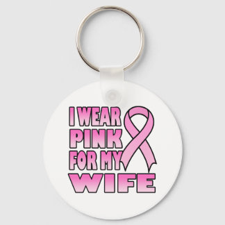 I Wear Pink for My Wife Keychain