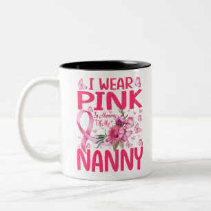 I Wear Pink In Memory Of My Nanny Breast Cancer Two-Tone Coffee Mug