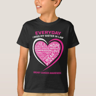 I Wear Pink In Memory Sister In Law Breast Cancer T-Shirt