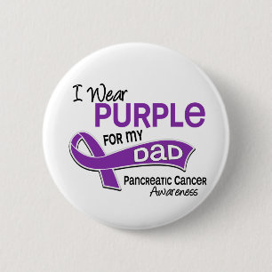 I Wear Purple 42 Dad Pancreatic Cancer 2 Inch Round Button