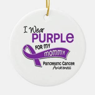 I Wear Purple 42 Mommy Pancreatic Cancer Ceramic Ornament