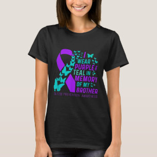 I Wear Purple And Teal For My Brother Suicide Prev T-Shirt