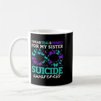 I Wear Purple And Teal For My Sister Prevention Coffee Mug