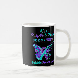I Wear Purple And Teal For My Wife Suicide Prevent Coffee Mug