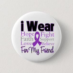 I Wear Purple Collage Friend - Pancreatic Cancer 2 Inch Round Button