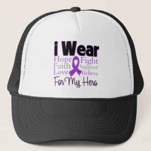 I Wear Purple Collage Hero - Pancreatic Cancer Trucker Hat