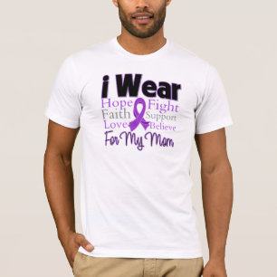 I Wear Purple Collage Mom - Pancreatic Cancer T-Shirt