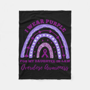 I Wear Purple Daughter In Law Overdose Awareness R Fleece Blanket