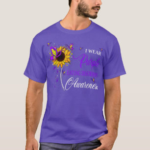 I Wear Purple Eating disorders Awareness Sunflower T-Shirt