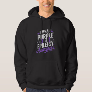 I Wear Purple Epilepsy Awareness Support Butterfly Hoodie