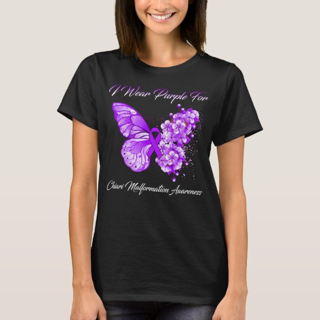 I Wear Purple For Chiari Malformation Awareness T-Shirt (Front)