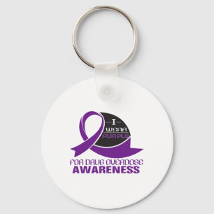 I Wear Purple For Drug Overdose Awareness Tee1 Keychain