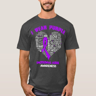 I Wear Purple For Emotional Abuse Awareness Faith T-Shirt