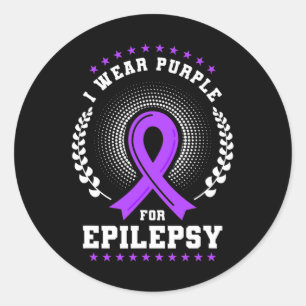 I Wear Purple For Epilepsy Awareness 2 Classic Round Sticker