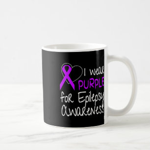I Wear Purple For Epilepsy Awareness Ribbon  Coffee Mug