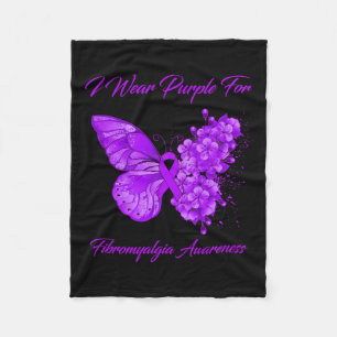 I Wear Purple For Fibromyalgia Awareness 2  Fleece Blanket
