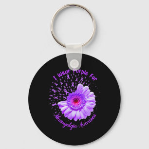 I Wear Purple For Fibromyalgia Awareness Survivor Keychain