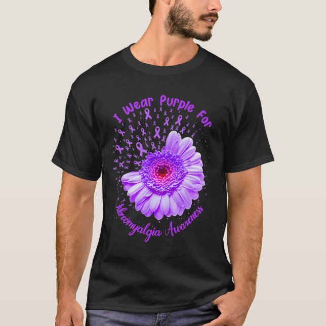 I Wear Purple For Fibromyalgia Awareness Survivor  T-Shirt (Front)
