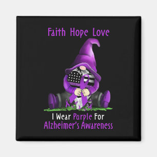 I Wear Purple For Heimerheimer Awareness Gnome Fai Magnet