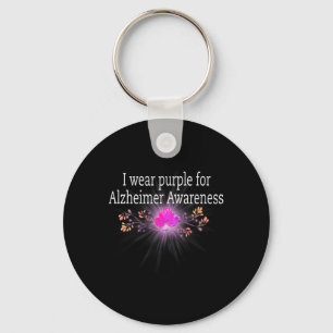 I Wear Purple For Heimerheimer Awareness Keychain