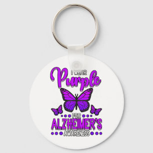 I Wear Purple For Heimers Awareness _1  Keychain