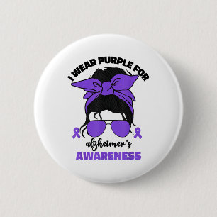 I Wear Purple For Heimers Awareness Month Heimer _ 2 Inch Round Button