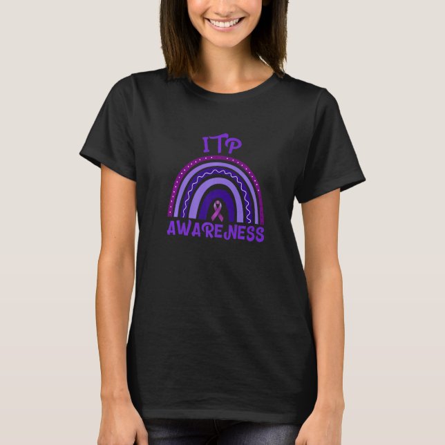 I Wear Purple For ITP Awareness Immune Thrombocyto T-Shirt (Front)