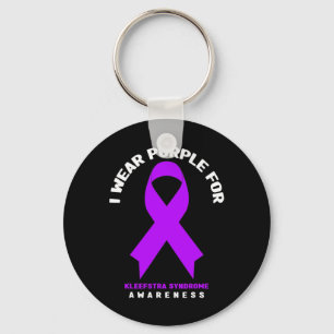 I Wear Purple For Kleefstra Syndrome Awareness Keychain