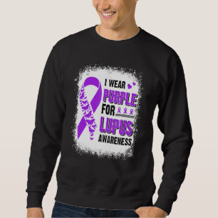 I Wear Purple For Lupus Awareness Butterfly Ribbon Sweatshirt