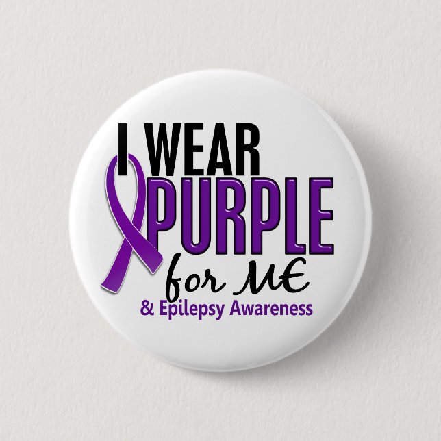 I Wear Purple For ME 10 Epilepsy 2 Inch Round Button (Front)