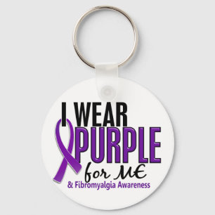 I Wear Purple For ME 10 Fibromyalgia Keychain