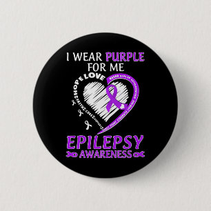 I Wear Purple For Me Epilepsy Awareness Purple Rib 2 Inch Round Button