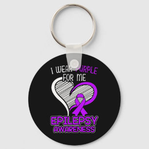 I Wear Purple For Me Epileptic Seizure Epilepsy Aw Keychain