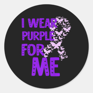 I Wear Purple For Me Pancreatic Cancer Awareness T Classic Round Sticker