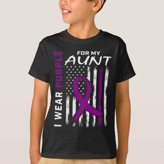 I Wear Purple For My Aunt Epilepsy Awareness Ameri T-Shirt (Front)